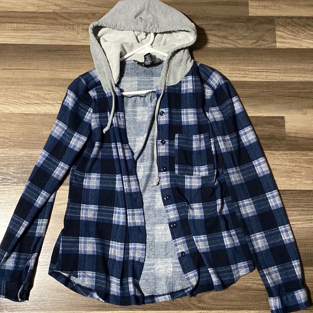 Ladies M button up with hood.